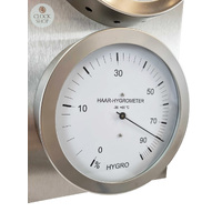 54cm Silver Outdoor Weather Station With Thermometer Barometer & Hygrometer By FISCHER image