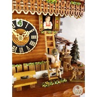 Sweethearts & Farmer 8 Day Mechanical Chalet Cuckoo Clock With Dancers 44cm By HÖNES image