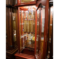 207cm Mahogany Grandfather Clock With Triple Chime & Shelves By SCHNEIDER image