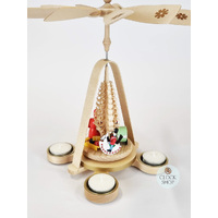 28cm Santa & Presents Tealight Christmas Pyramid By Richard Glässer image