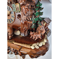 Bears In Forest 8 Day Mechanical Chalet Cuckoo Clock With Dancers 63cm By HÖNES image