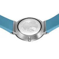 41mm Classic Collection Womens Watch With Arctic Blue Sunray Dial & Silicone Strap By BERING image