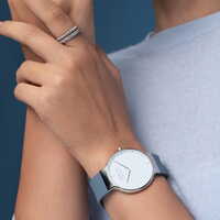 40mm Max Rene Collection Mens Watch With White Dial & Blue Silicone Strap & Silver Case By BERING image