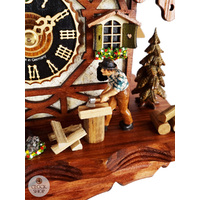 Wood Chopper & Water Wheel 1 Day Mechanical Chalet Cuckoo Clock With Dancers 43cm By HÖNES image