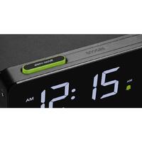 6.5cm Black Digital Alarm Clock with Wireless Charging Dock By BRAUN image