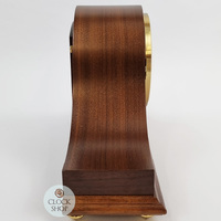 21cm Walnut Mechanical Tambour Mantel Clock With Westminster Chime & Elaborate Floral Inlay By AMS image