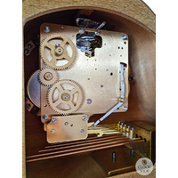 21cm Oak Mechanical Tambour Mantel Clock With Westminster Chime By AMS  image