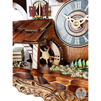 Fisherman Battery Chalet Cuckoo Clock With Dancers And Waterwheel 33cm By ENGSTLER image