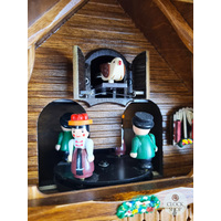 Girl on Rocking Horse Battery Chalet Cuckoo Clock With Dancers 34cm By ENGSTLER image