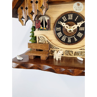 Dog & Deer with Bench Battery Chalet Table Cuckoo Clock 22cm By ENGSTLER image