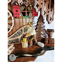 Wood Chopper, Waterwheel & Dancers Battery Chalet Cuckoo Clock 37cm By ENGSTLER image