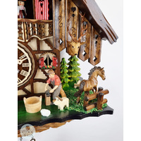 Blacksmith & Horse Battery Chalet Cuckoo Clock With Waterwheel & Dancers 33cm By ENGSTLER image