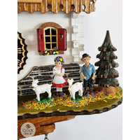 Heidi House Battery Chalet Cuckoo Clock With Edelweiss Flowers 21cm By TRENKLE image