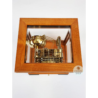 30cm Cherry Mechanical Table Clock With Westminster Chime By HERMLE image