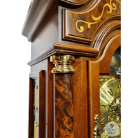 206cm Walnut Grandfather Clock With Triple Chime Tubular Bells & Wood Inlay By HERMLE image