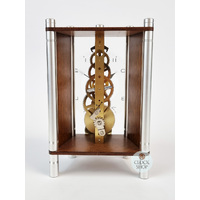 19cm Walnut Mechanical Skeleton Table Clock By HERMLE image