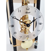 19cm Mechanical Skeleton Table Clock With Black Pillars By HERMLE image