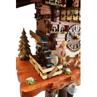 Heidi House & Water Wheel 8 Day Mechanical Chalet Cuckoo Clock With Dancers 44cm By HÖNES image