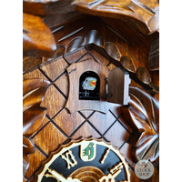 5 Leaf & Bird 8 Day Mechanical Carved Cuckoo Clock With Side Birds 40cm By HÖNES image