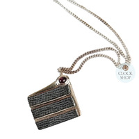 Sterling Silver Black Forest Cake Pendant With Rhodolite Garnet By Daniel Frey (Matt Finish) image