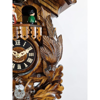 After The Hunt Battery Carved Cuckoo Clock With Dancers 42cm ENGSTLER image