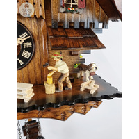 Wood Chopper & Water Wheel Battery Chalet Cuckoo Clock With Dancers 33cm By ENGSTLER image