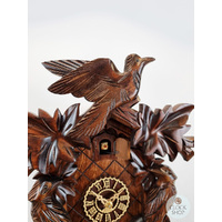 5 Leaf & Bird 1 Day Mechanical Carved Cuckoo Clock 35cm By TRENKLE image