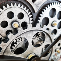 60cm Maaike Dark Grey Moving Gear Wall Clock By COUNTRYFIELD image