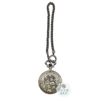 48mm Rhodium Unisex Pocket Watch With Floral Pattern By CLASSIQUE (Arabic) image