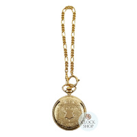 48mm Gold Unisex Pocket Watch With Crest By CLASSIQUE (Arabic) image