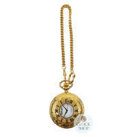 48mm Gold Unisex Pocket Watch With Open Dial & Swirl By CLASSIQUE (Roman) image