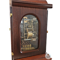 30cm Walnut Mechanical Table Clock With Westminster Chime & Moon Dial By AMS image