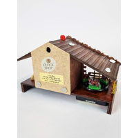 12cm Chalet Weather House with Edelweiss Flowers & Rotating Cows By TRENKLE image
