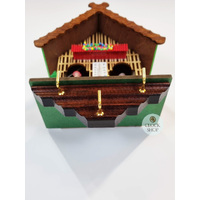 17cm Chalet Weather House Tudor Style With Key Hanger By TRENKLE image