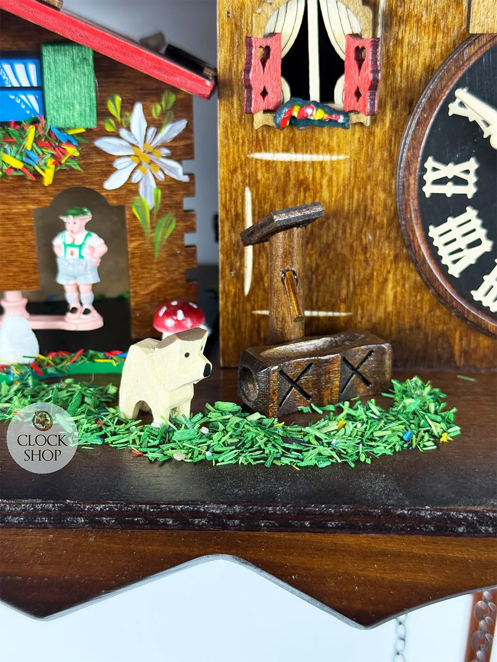Farm House & Weather House Battery Chalet Cuckoo Clock 26cm By ENGSTLER image