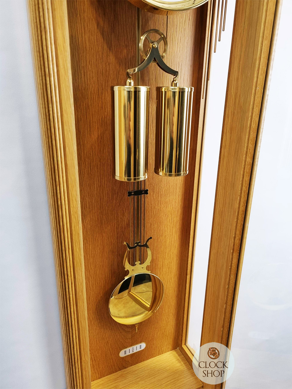 99cm Oak 8 Day Mechanical Regulator Wall Clock With Westminster Chime By AMS image