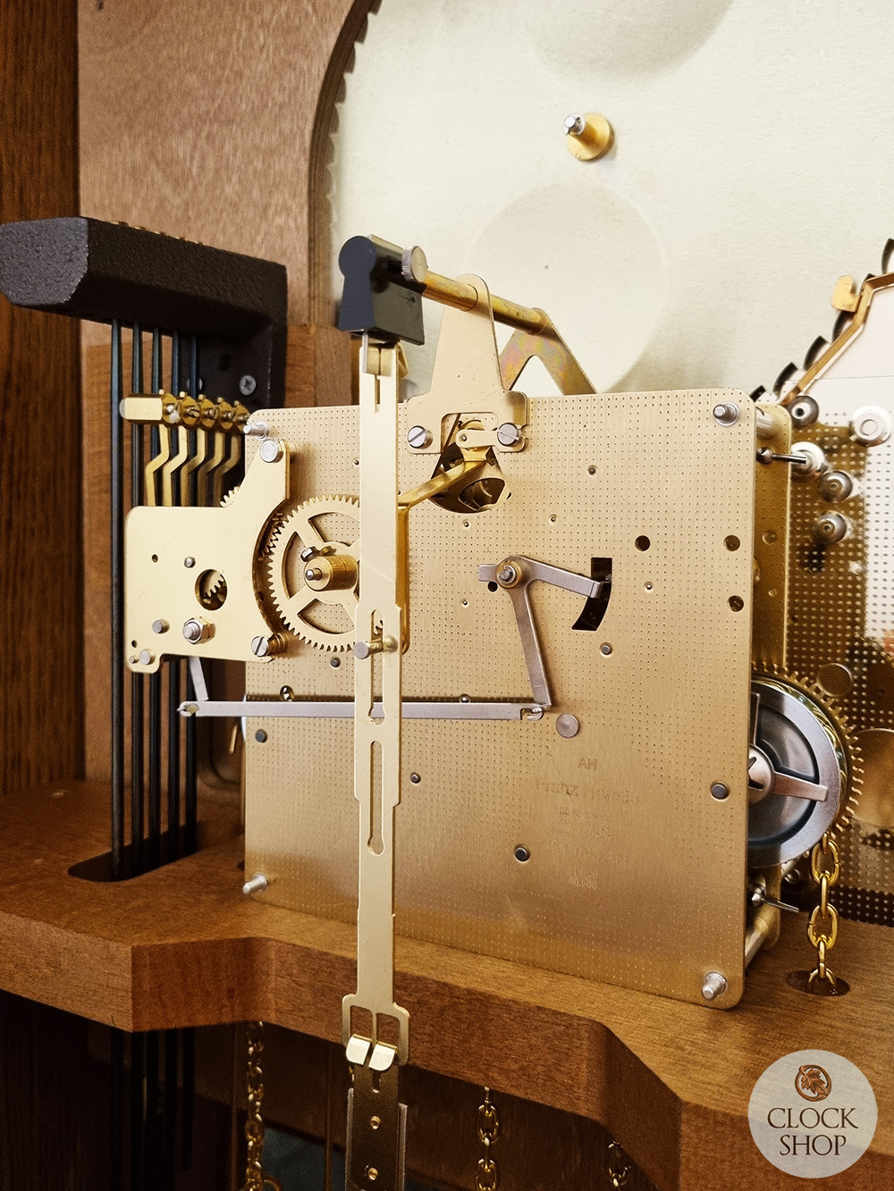 195cm Oak Grandfather Clock With Westminster Chime & Brass Accents By