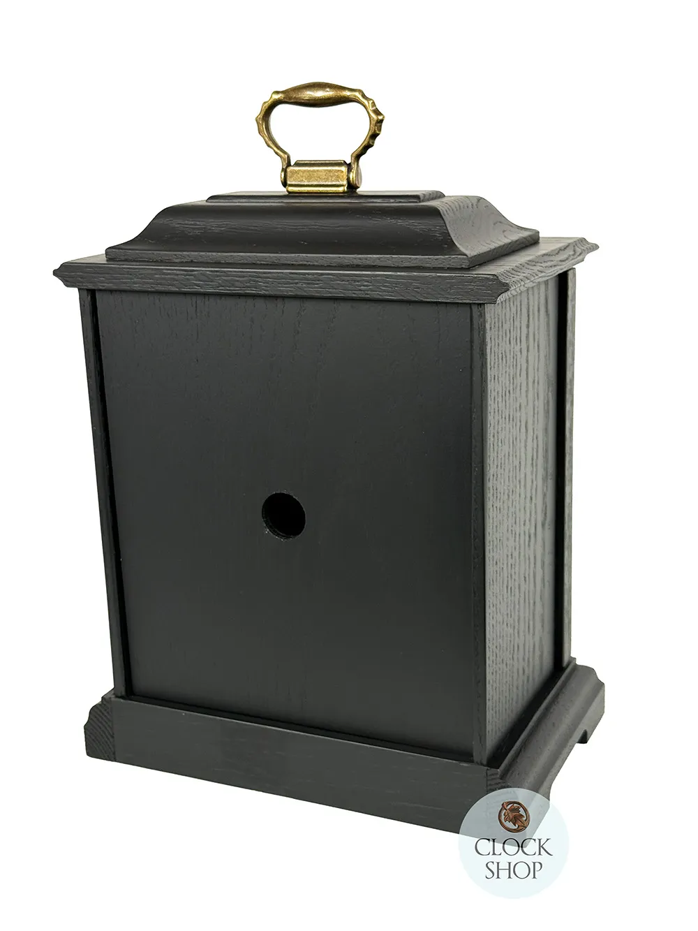 33cm Black Battery Mantel Clock With Westminster Chime & Vintage Floral Dial By HERMLE image