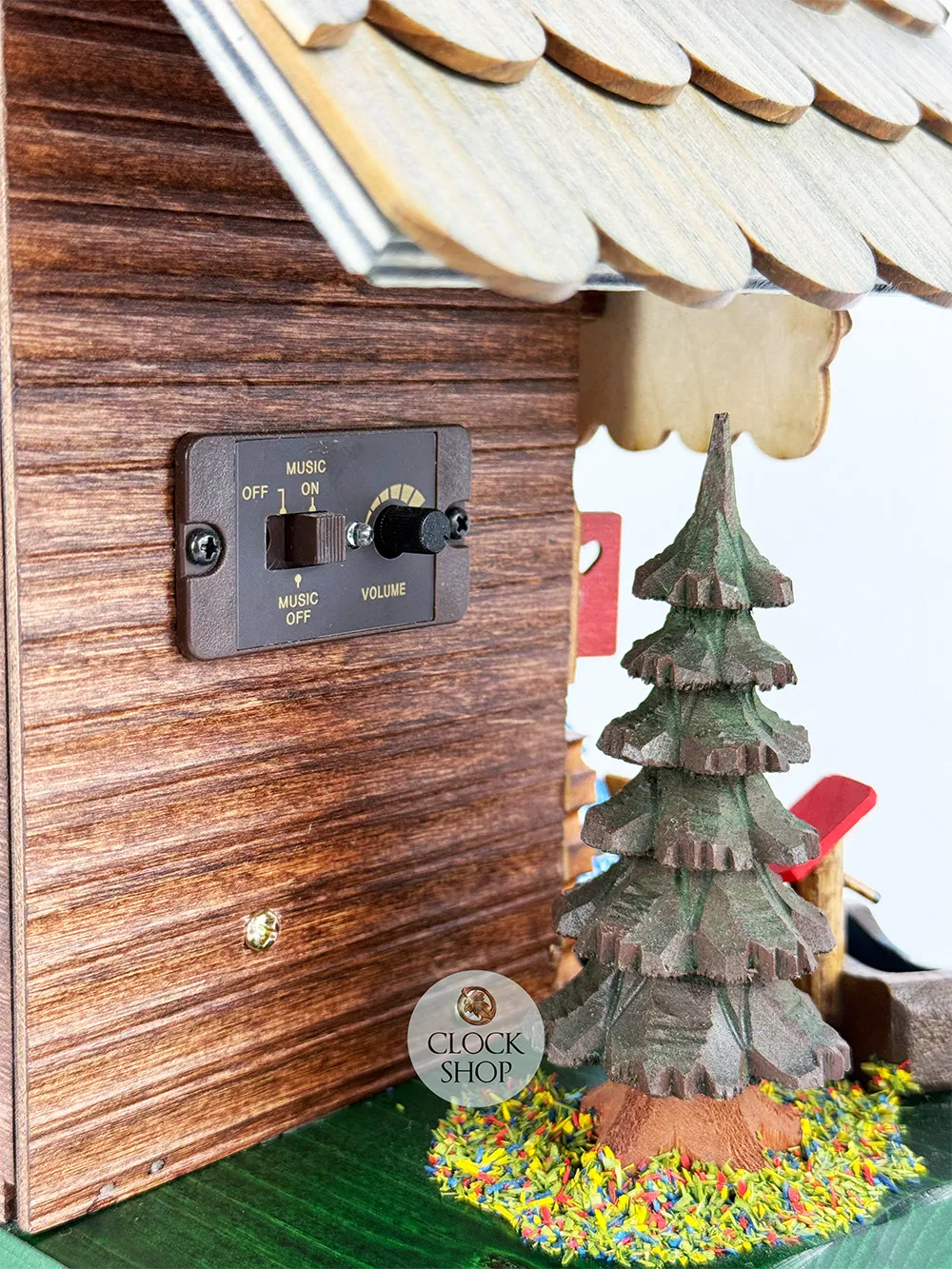 Hiker With Dog LED Battery Chalet Table Cuckoo Clock With Dancers 34cm By TRENKLE image