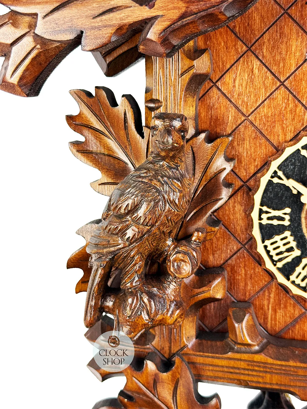 Mountaineer & Pheasant 8 Day Mechanical Carved Cuckoo Clock 48cm By HÖNES image