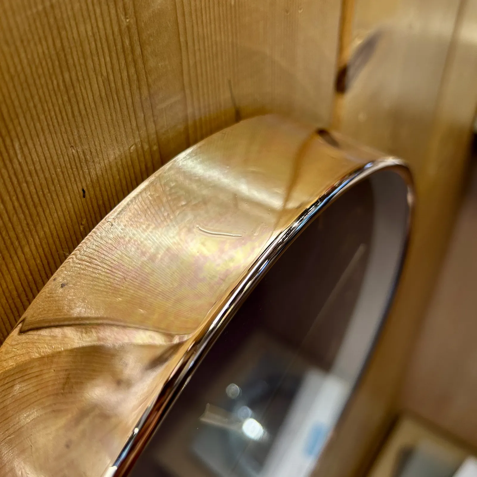 25cm Elma Mulberry & Gold Round Wall Clock By ACCTIM (Small Scratch) image