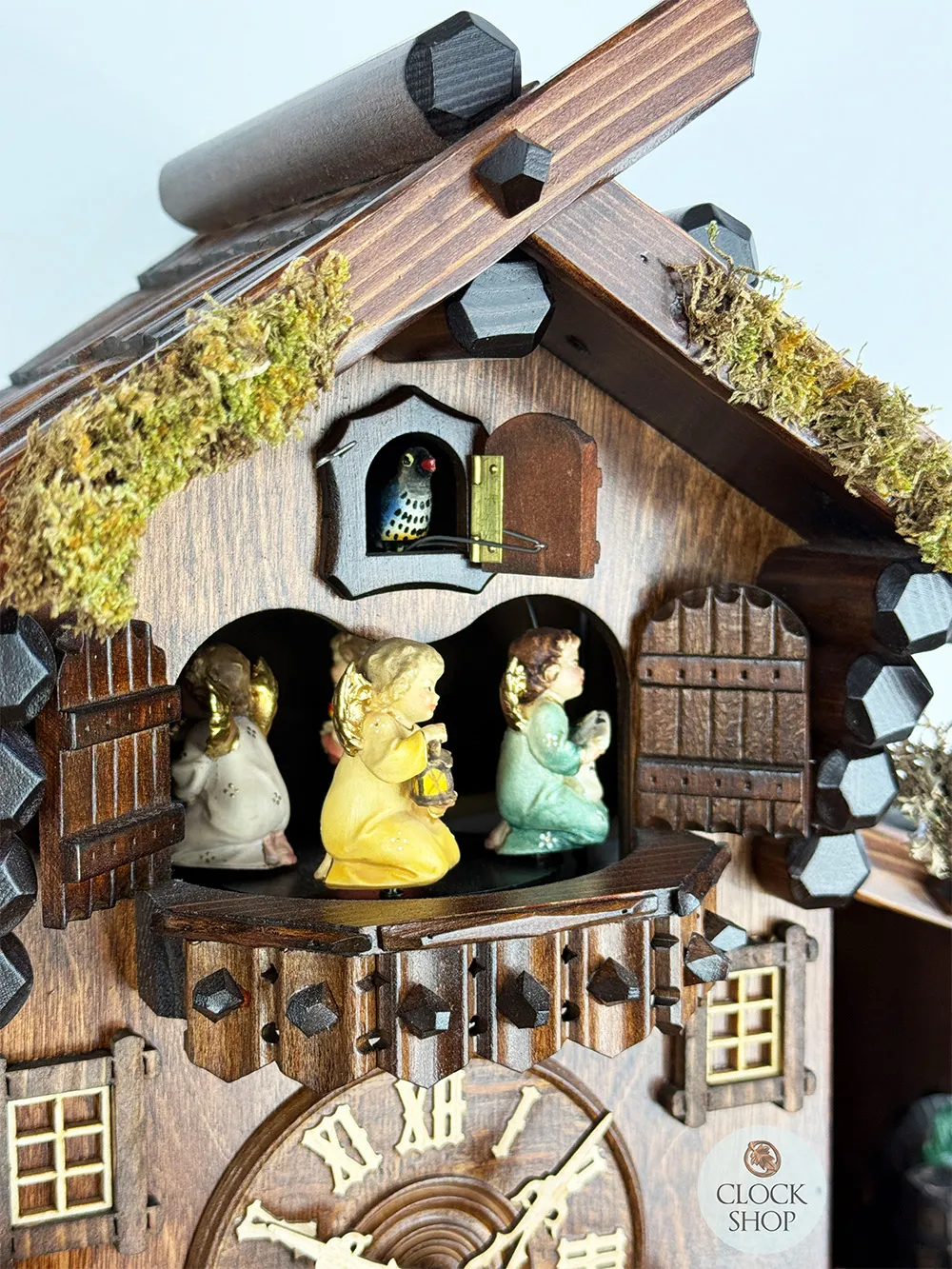 Christmas Nativity Scene 8 Day Mechanical Chalet Cuckoo Clock With Dancers 38cm By SCHWER image
