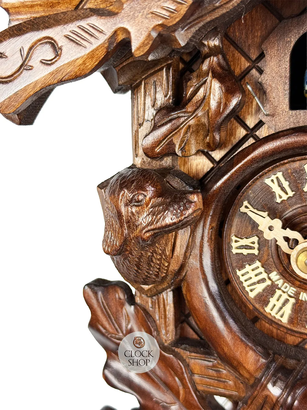 Hunting Dogs 1 Day Mechanical Carved Cuckoo Clock 31cm By SCHWER image