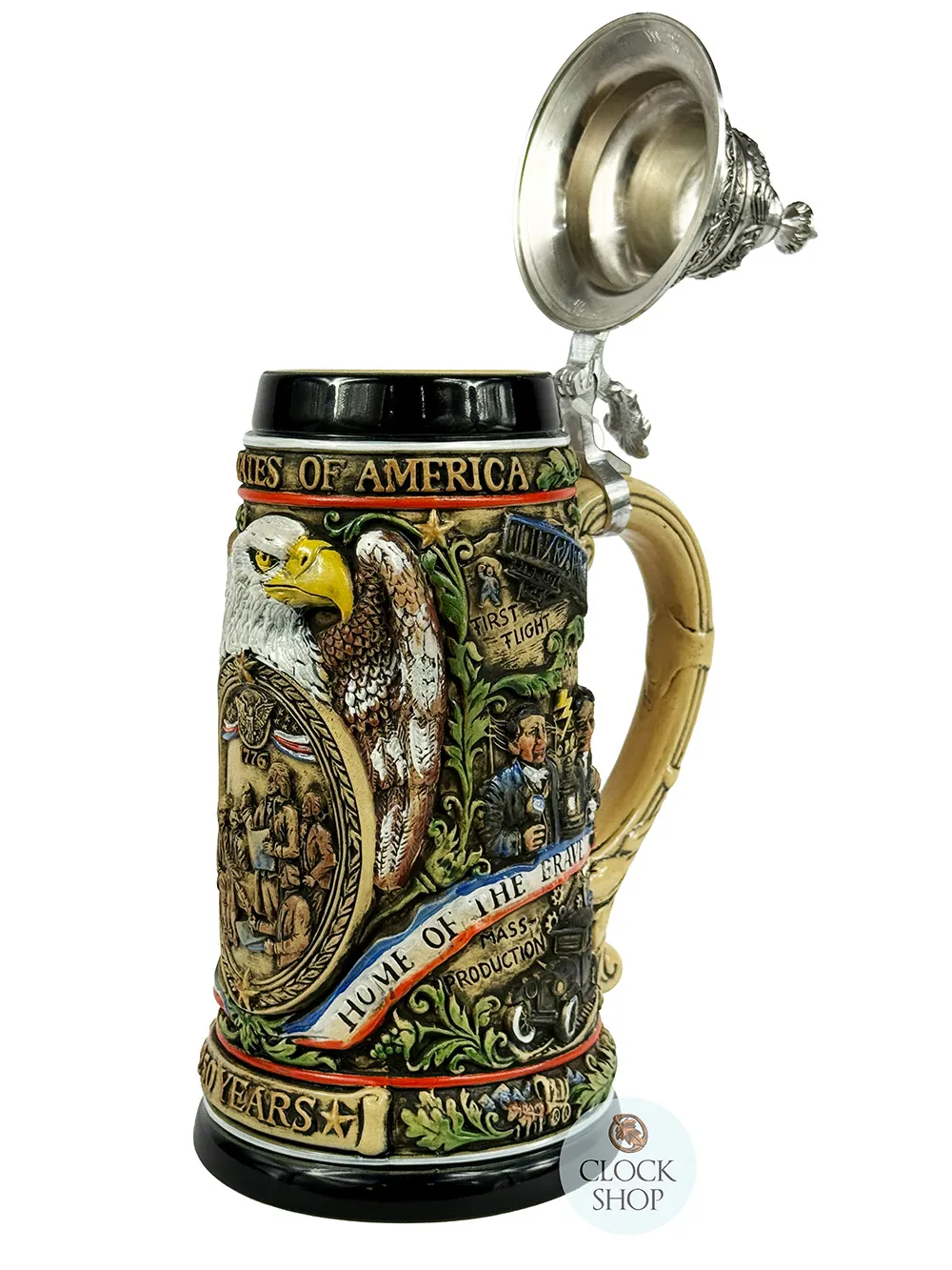 250th Anniversary Of The United States Of America Multi-Coloured Beer Stein With Baroque Pewter Lid 1.2L By KING image