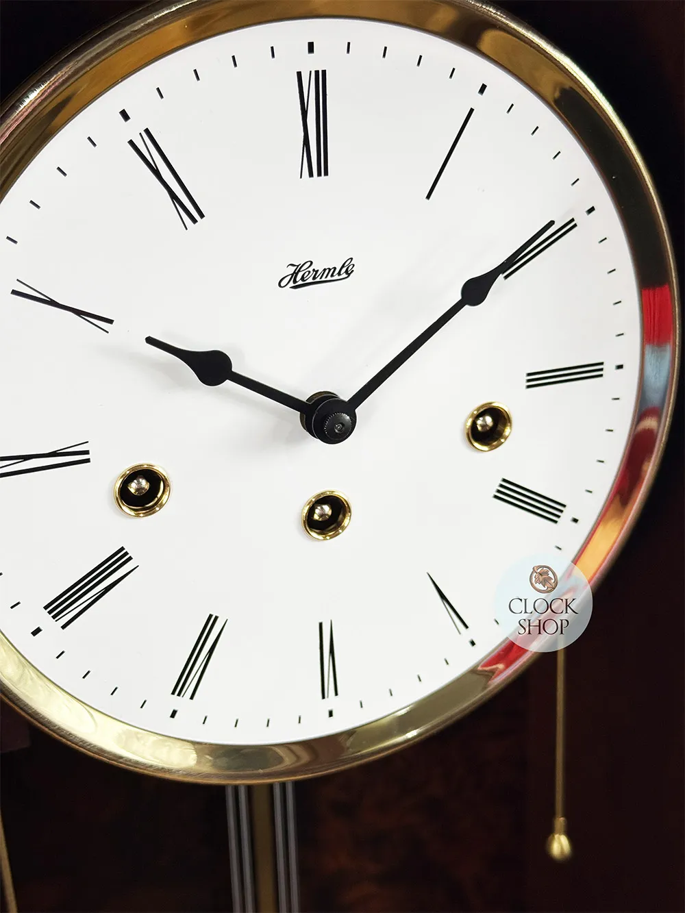 64cm Walnut 8 Day Mechanical Chiming Wall Clock By HERMLE image