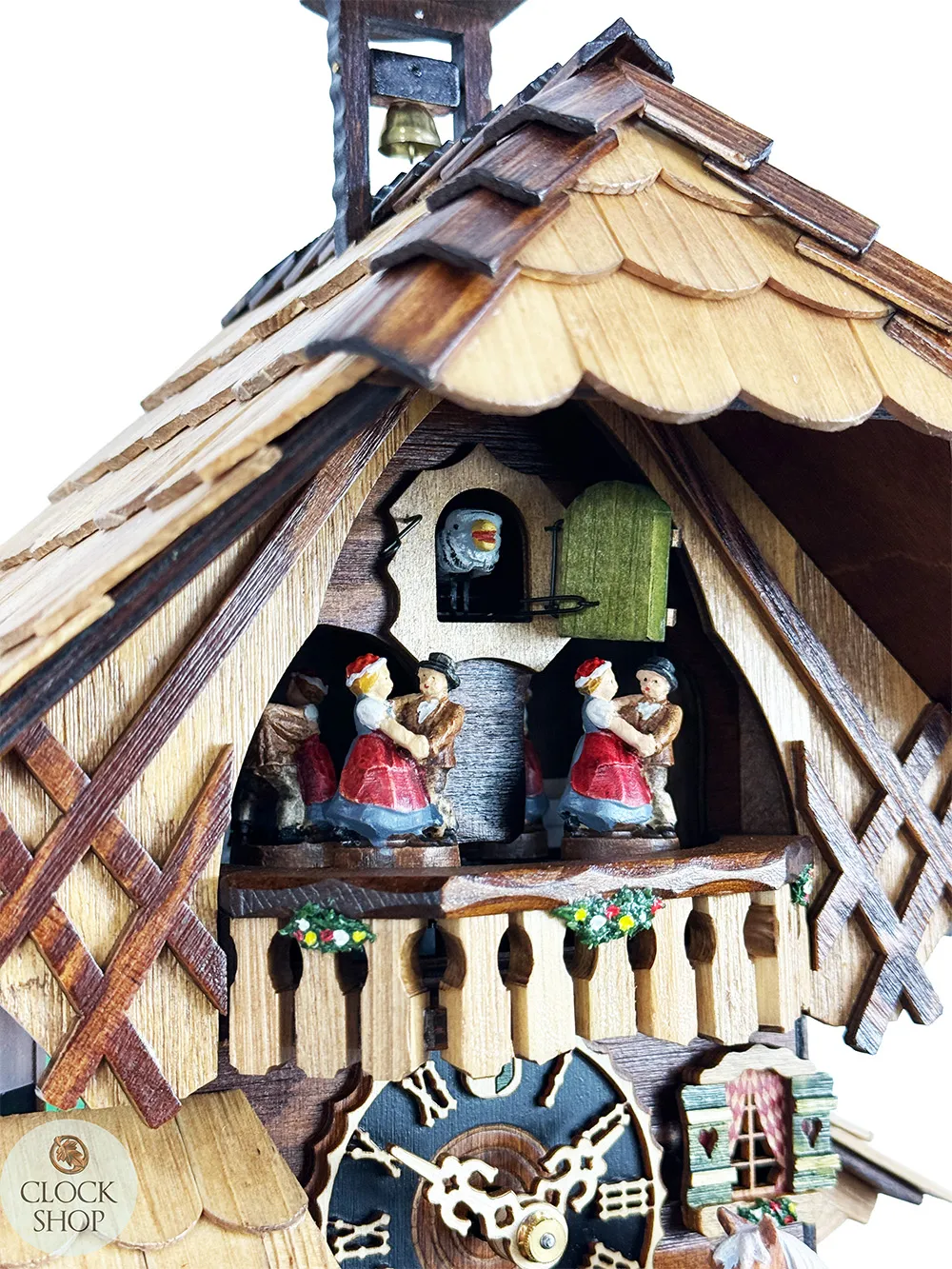 Farrier & Water Wheel 1 Day Mechanical Chalet Cuckoo Clock With Dancers 40cm By HÖNES image