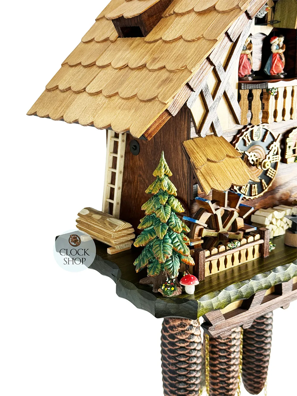 Farrier & Water Wheel 8 Day Mechanical Chalet Cuckoo Clock With Dancers 50cm By HÖNES image