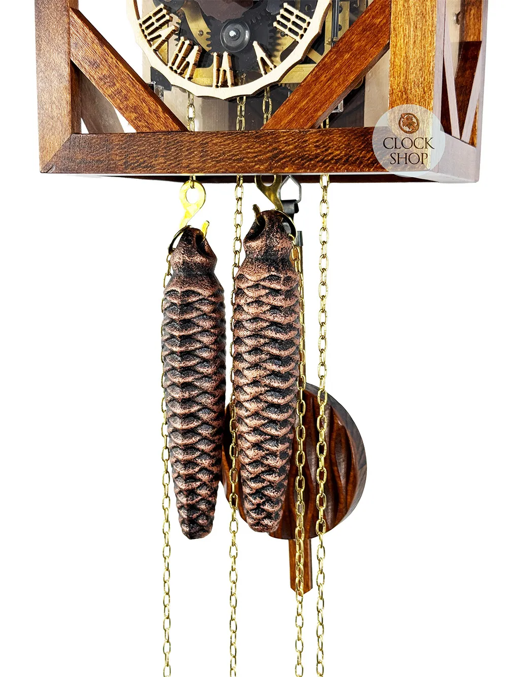 Wooden House With Plexi Glass 1 Day Mechanical Chalet Cuckoo Clock 23cm By ENGSTLER image