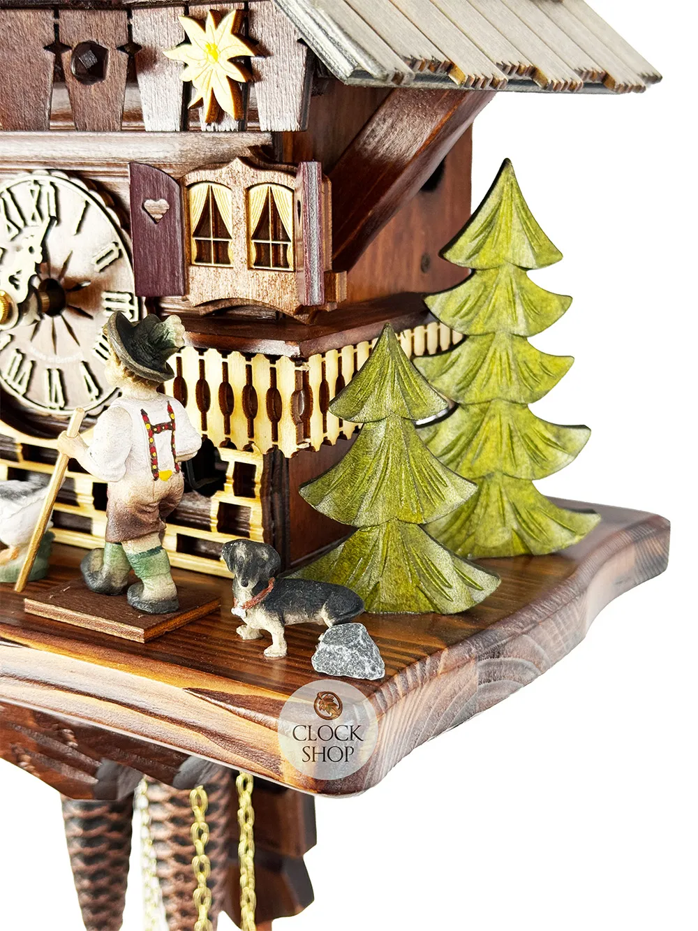 Shepherd Boy & Geese 1 Day Mechanical Chalet Cuckoo Clock 31cm By HEKAS image