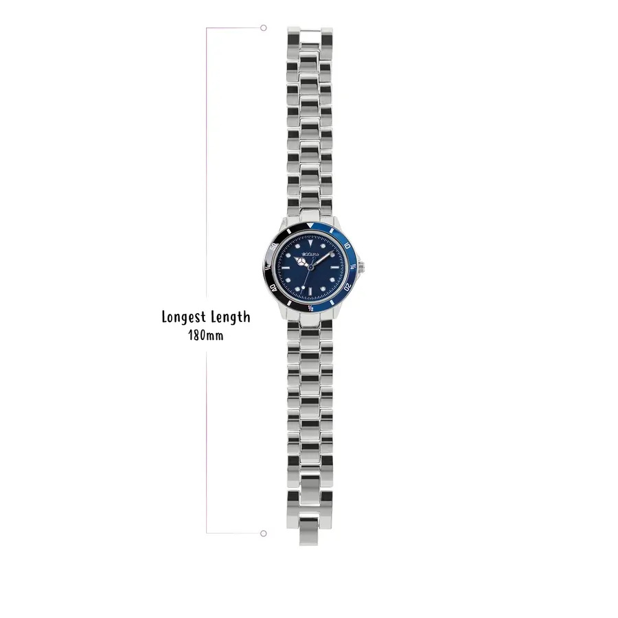 Blue Kids Watch With Silver Link Strap By TIKKERS image